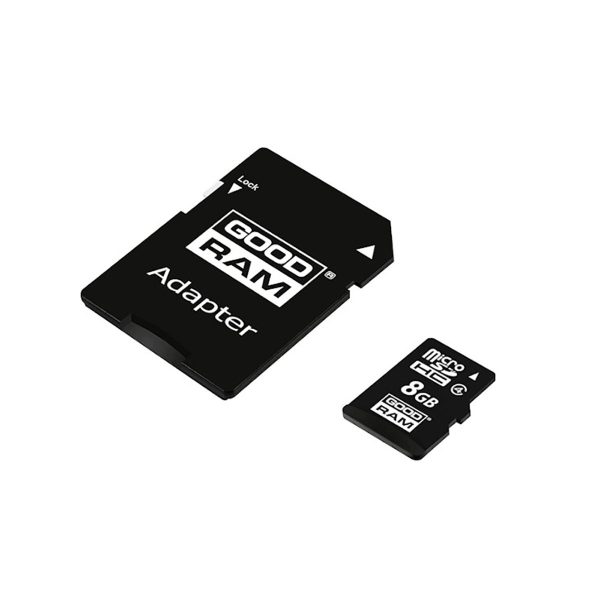 Goodram Tarjeta de memoria MicroSD 8GB Clase 4 con adaptador Negra