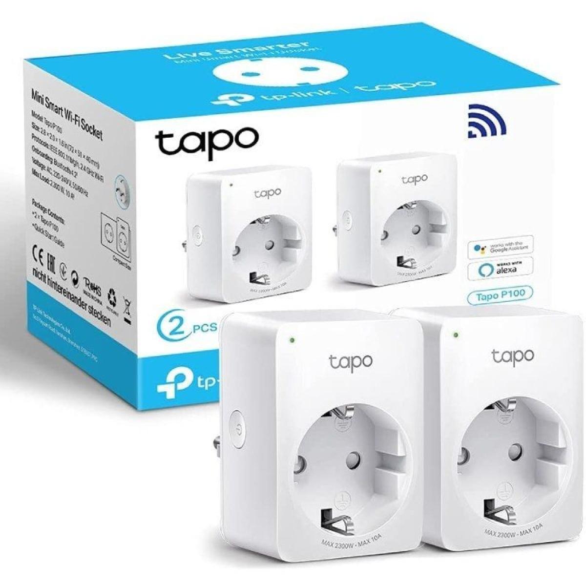 TP-Link Tapo P100 Mini Smart Wifi Enchufe Inteligente Pack 2 Unidades