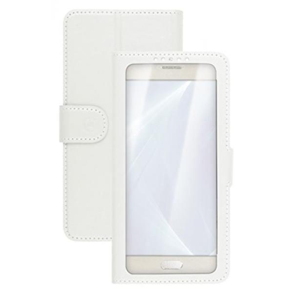 Funda Celly XXL con ventana blanca para móviles de 5,7