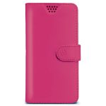 Funda Celly universal XXL tipo libro rosa para móviles de 5,7"