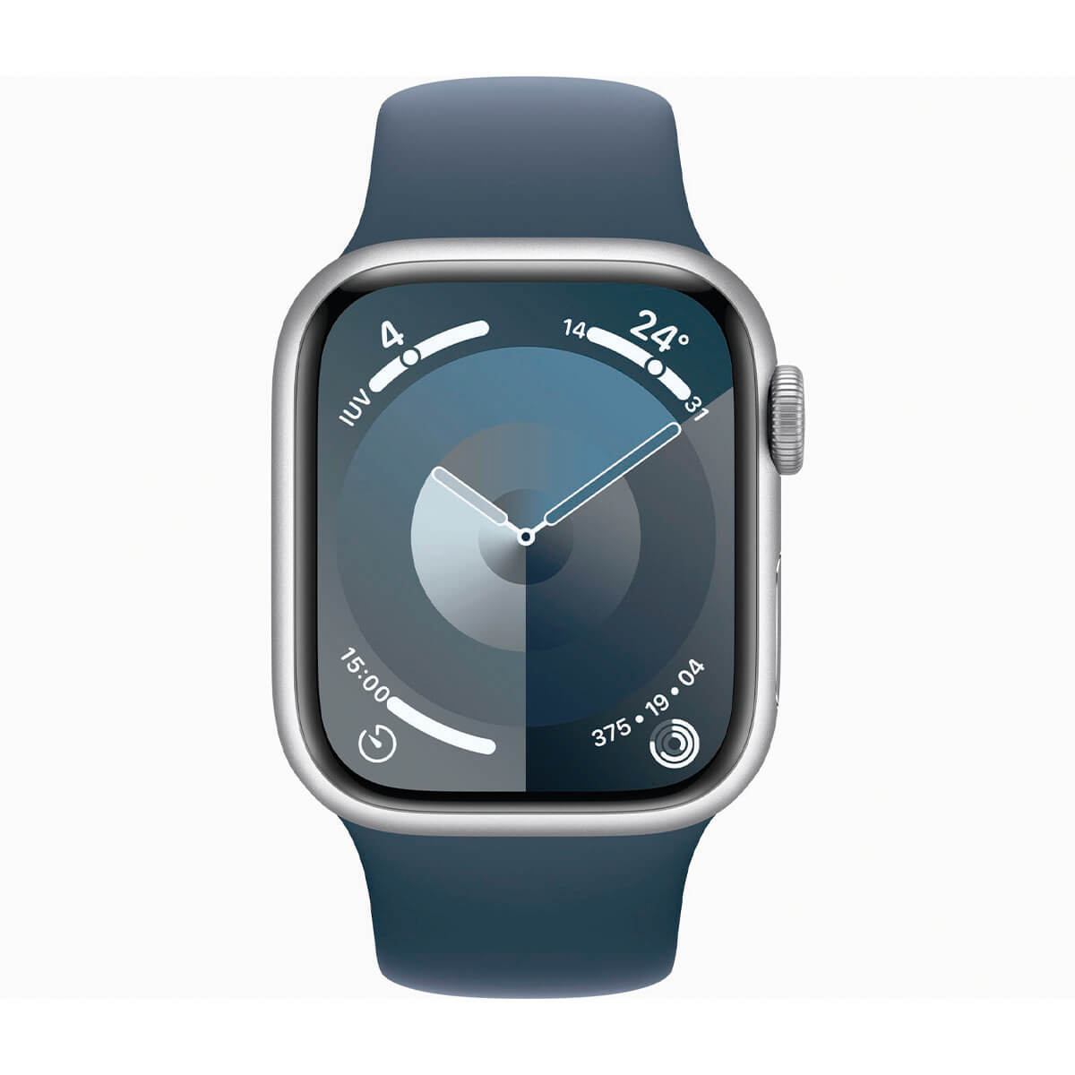 Apple Watch Series 9 GPS 41mm Aluminio Plata y Correa deportiva Azul (Storm Blue) MR903QL/A – Talla S/M