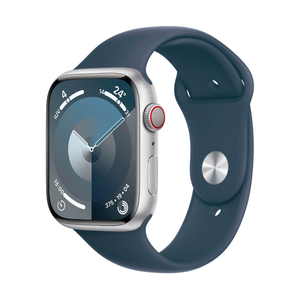 Apple Watch Series 9 GPS + Cellular 41 mm Aluminio Plata y Correa deportiva Azul (Storm Blue) MRHX3QL/A - Talla M/L