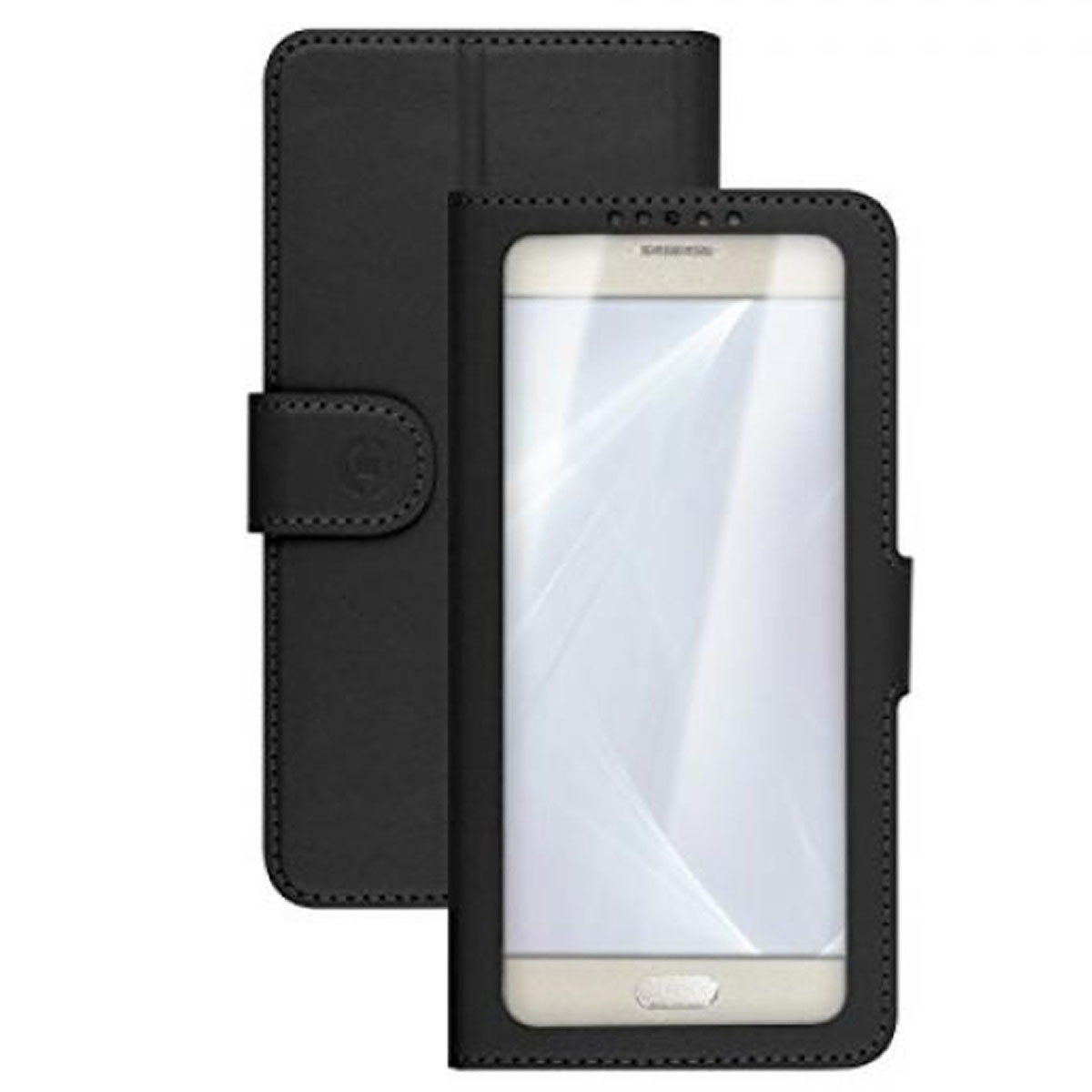 Funda Celly L con ventana negra para móviles de 4,7